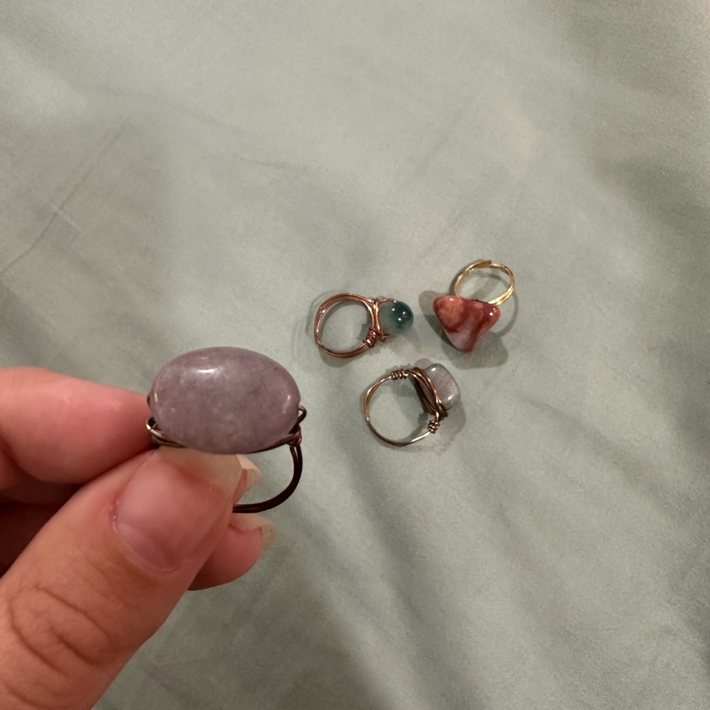 Elegant Multi-Stone Wire Wrapped Rings - Picture 5 of 8